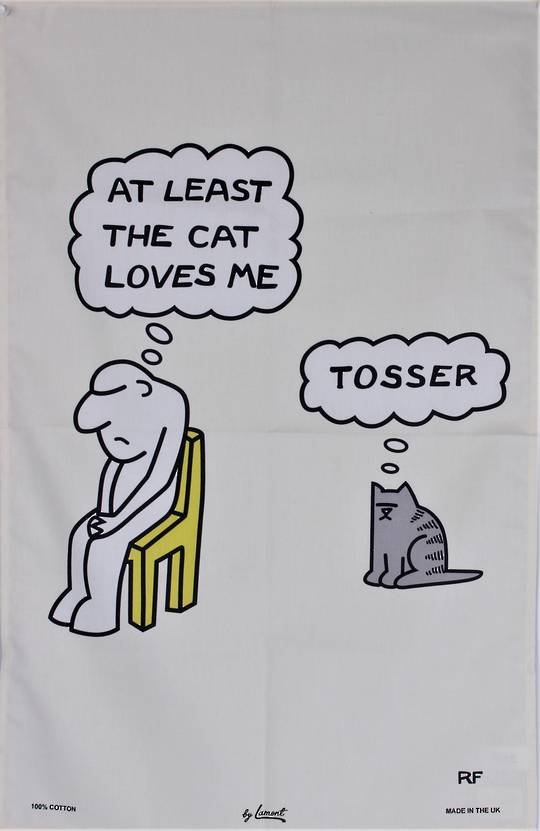 Samuel Lamont "Tosser" Linen union tea towel. Code: TT-679